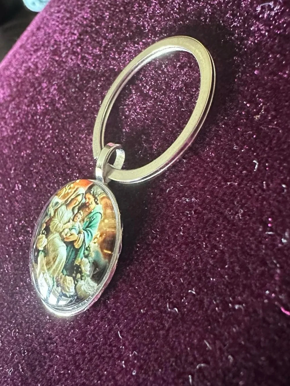 Jesus Christ Mary keychain.